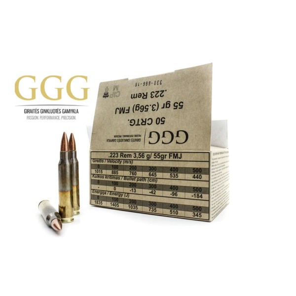 GGG .223 Remington 55gr FMJ 1.200 Stk