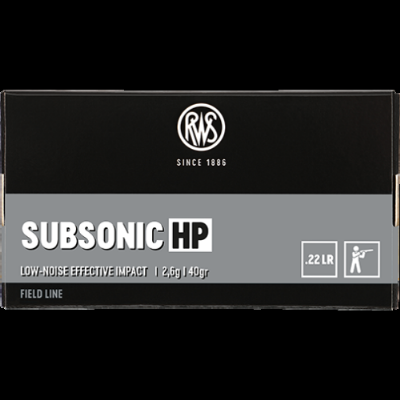 RWS .22lr Subsonic 2,6g/40grs HP Field Line 50Stk. RWS .22lr Subsonic 2,6g/40grs HP Field Line 50Stk.