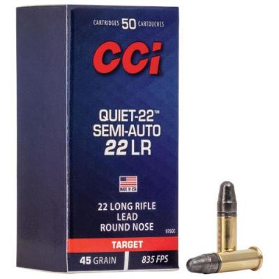 CCI .22lr QUIET-22 SEMI Auto 835FPS/45gr. 50Stk. CCI .22lr QUIET-22 SEMI Auto 835FPS/45gr. 50Stk.