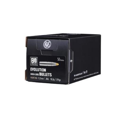 RWS Geschosse 9,3mm/.366 18,8gr/291gr EVO 50Stk. RWS Geschosse 9,3mm/.366 18,8gr/291gr EVO 50Stk.