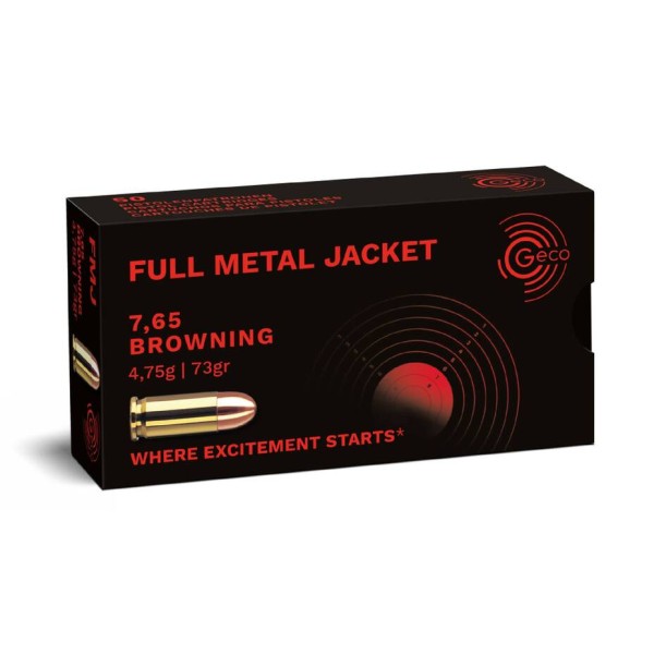 GECO 7,65 Browning / .32 Auto FMJ/VM 4,7g / 73gr 50 Stk.